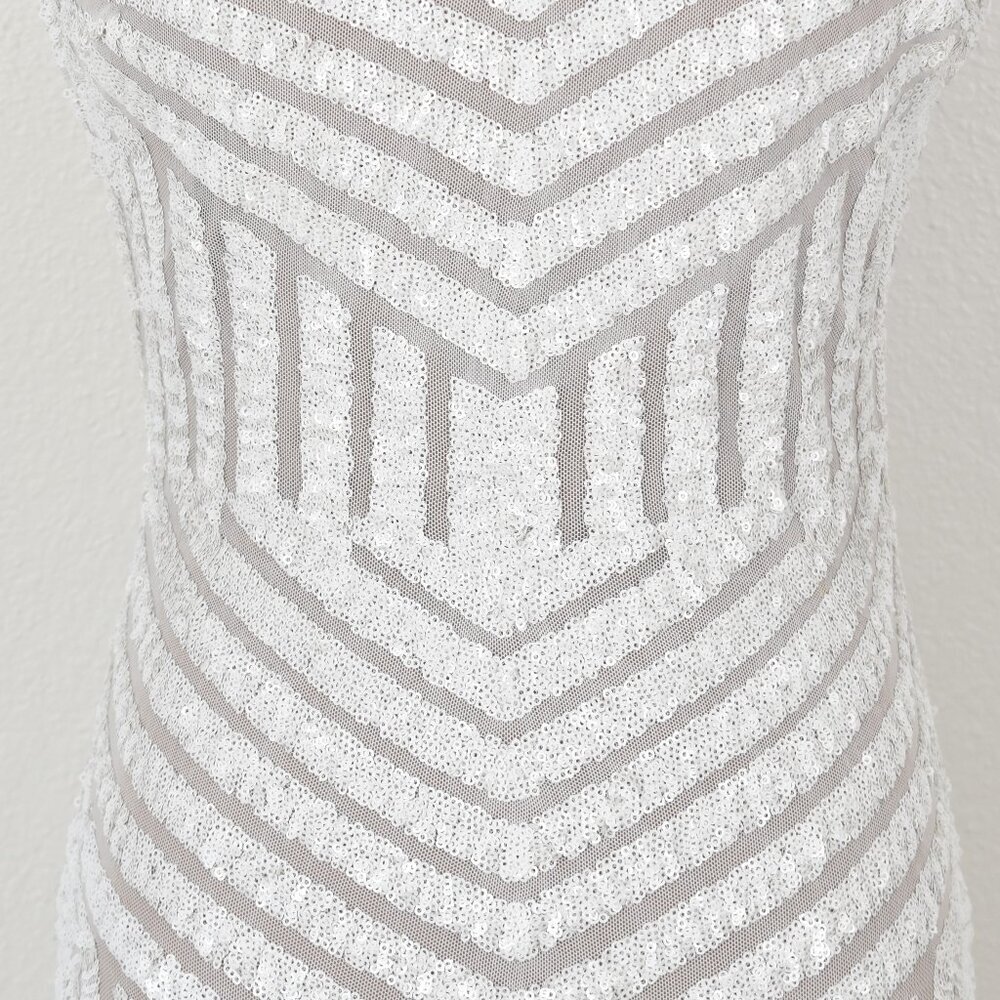 Dress the Population Tabitha Cap Sleeve Sequin Dress - M - Picture 3 of 11